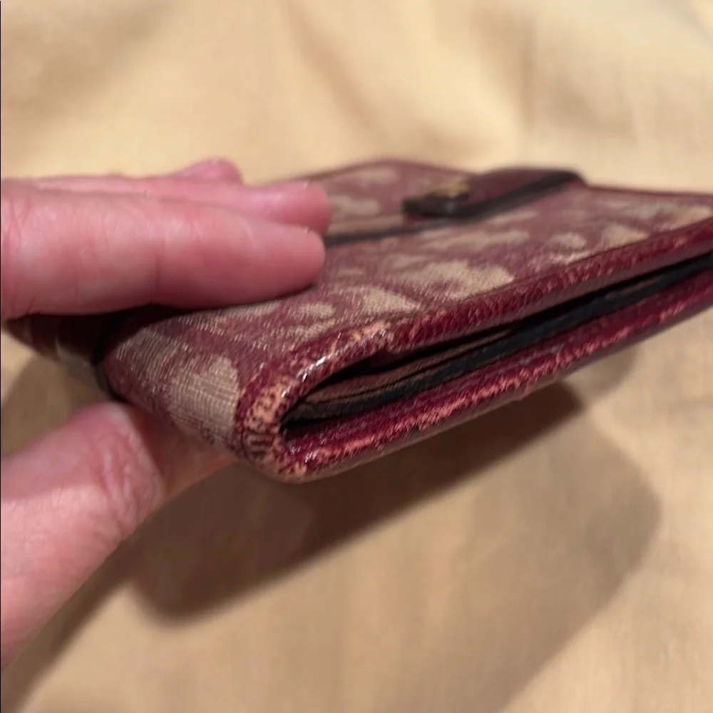 Rare! Christian Dior Red Vintage Trotter Wallet Elegant Compact Design - Picture 14 of 16
